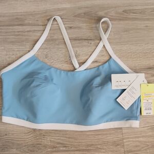 All in Motion Blue and White Sports Bra
